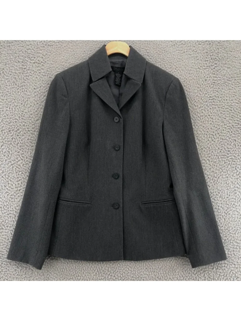 The Limited Blazer Womens Small Gray Stretch Button Up Pocket Notch Lapel Career